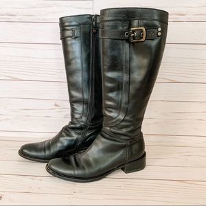 MaxMara Leather Tall Black Riding Boots Size 8